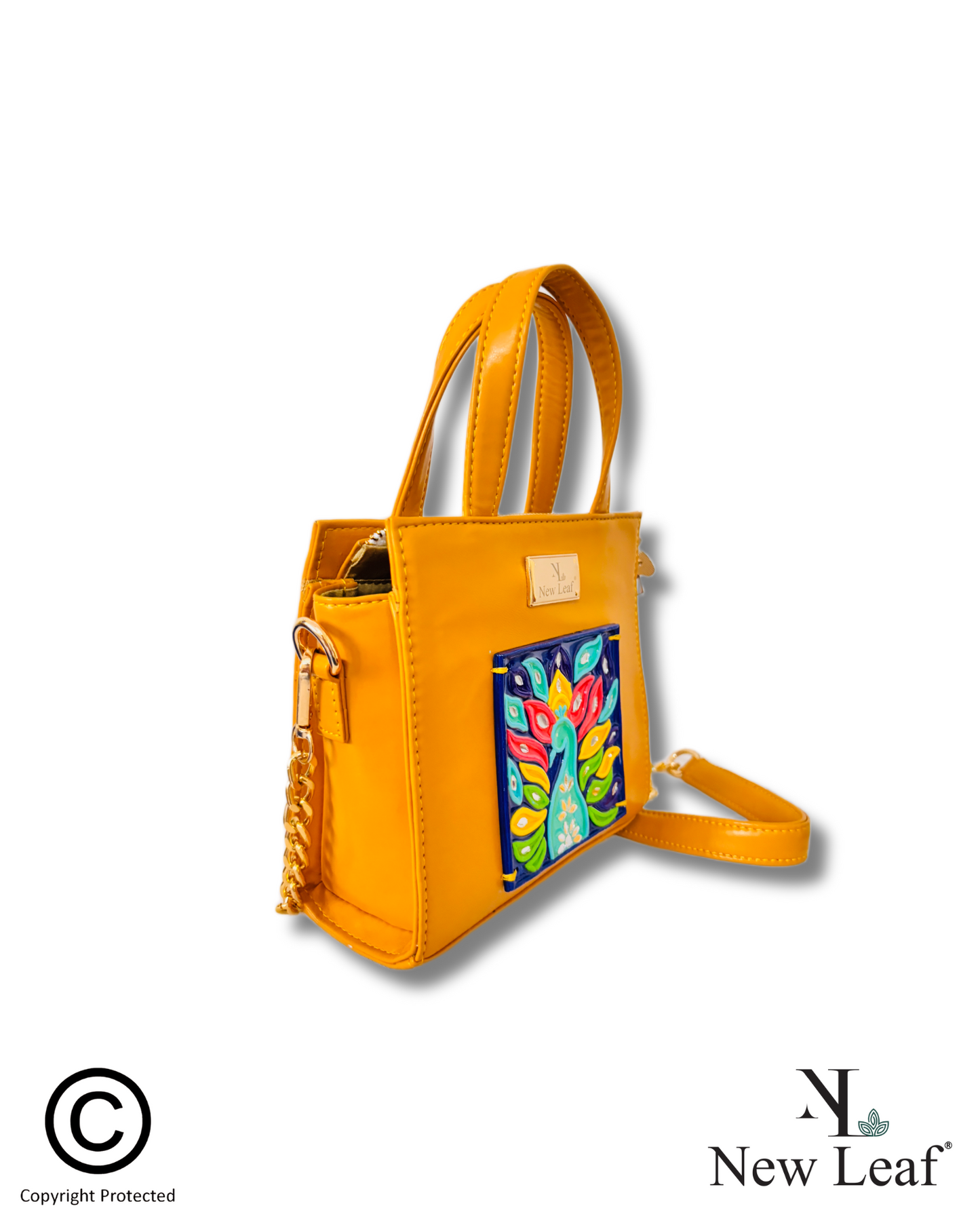 Peacock Floral Lippan Art Handcrafted Sling