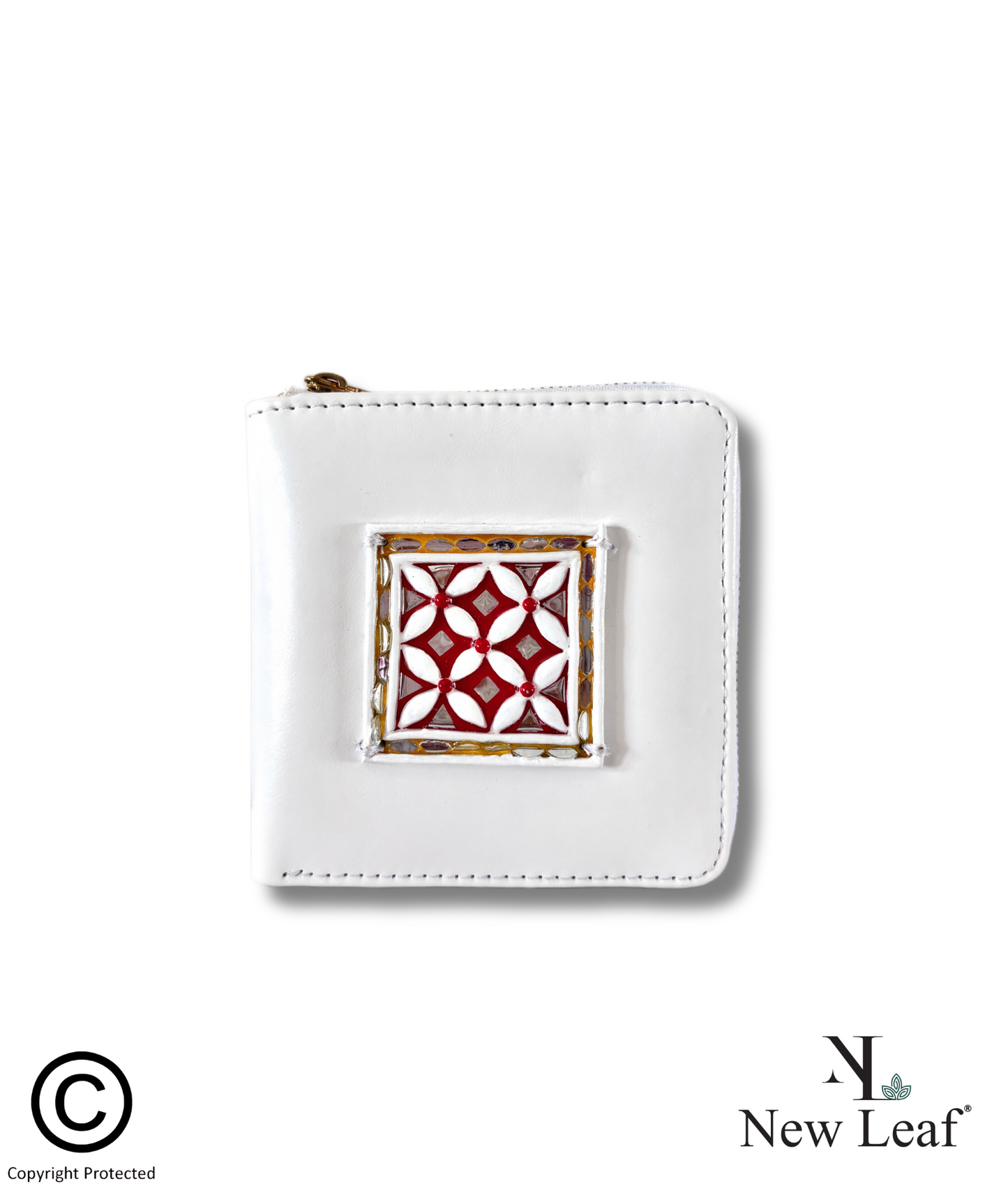 White Lippan Art Mini Wallet
