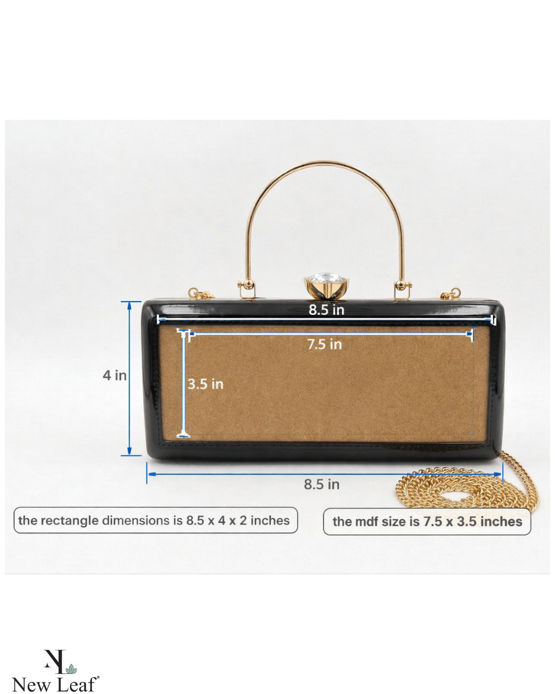 Black Rectangle Clutch Sling – Plain Handcrafted Bag