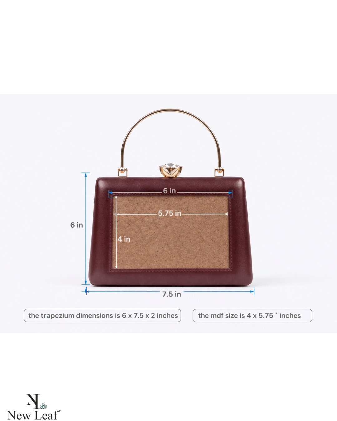 New Leaf Maroon Trapezium Clutch Sling – Plain Handcrafted Bag