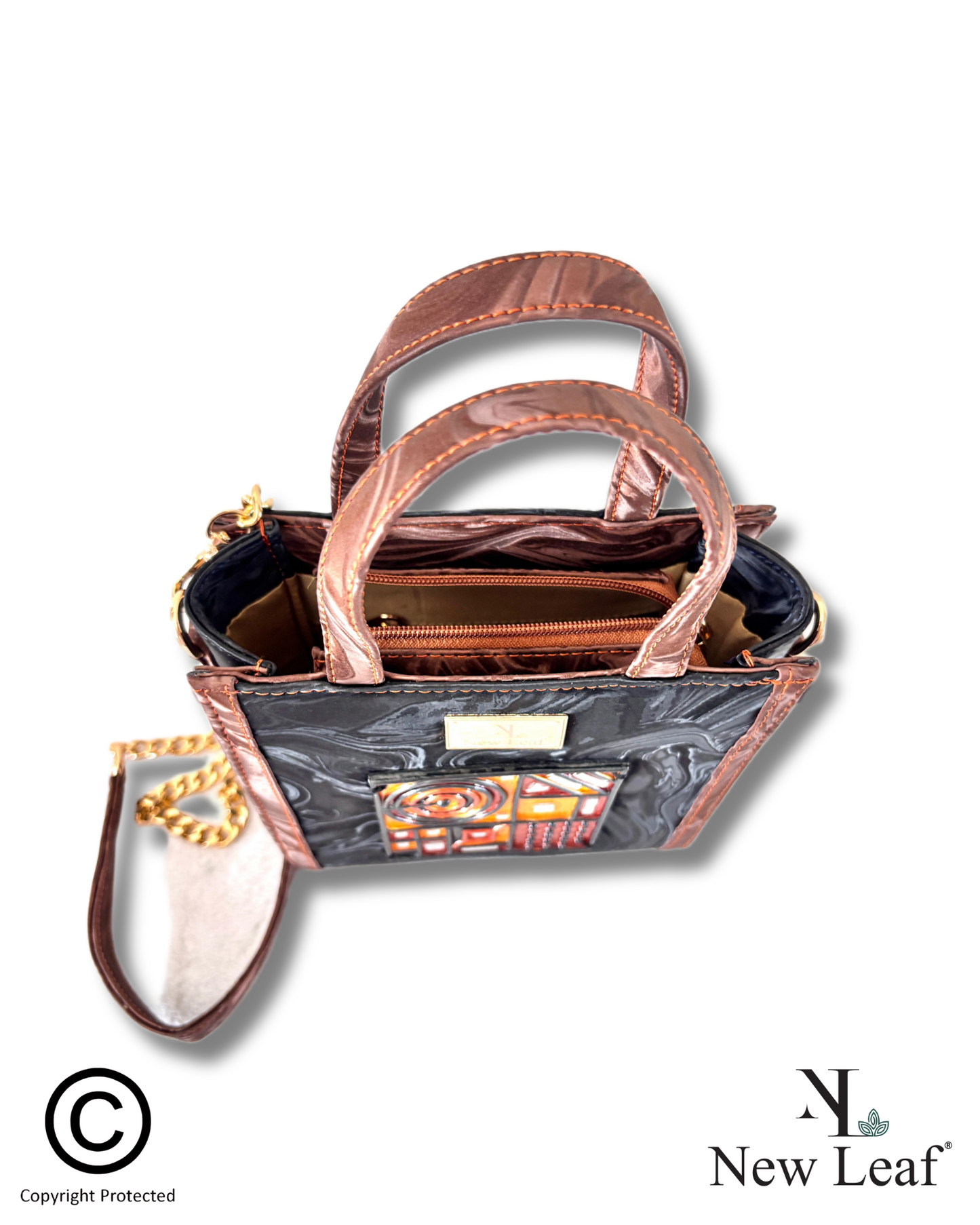 Black Charm Lippan Art Mini Handbag/Sling