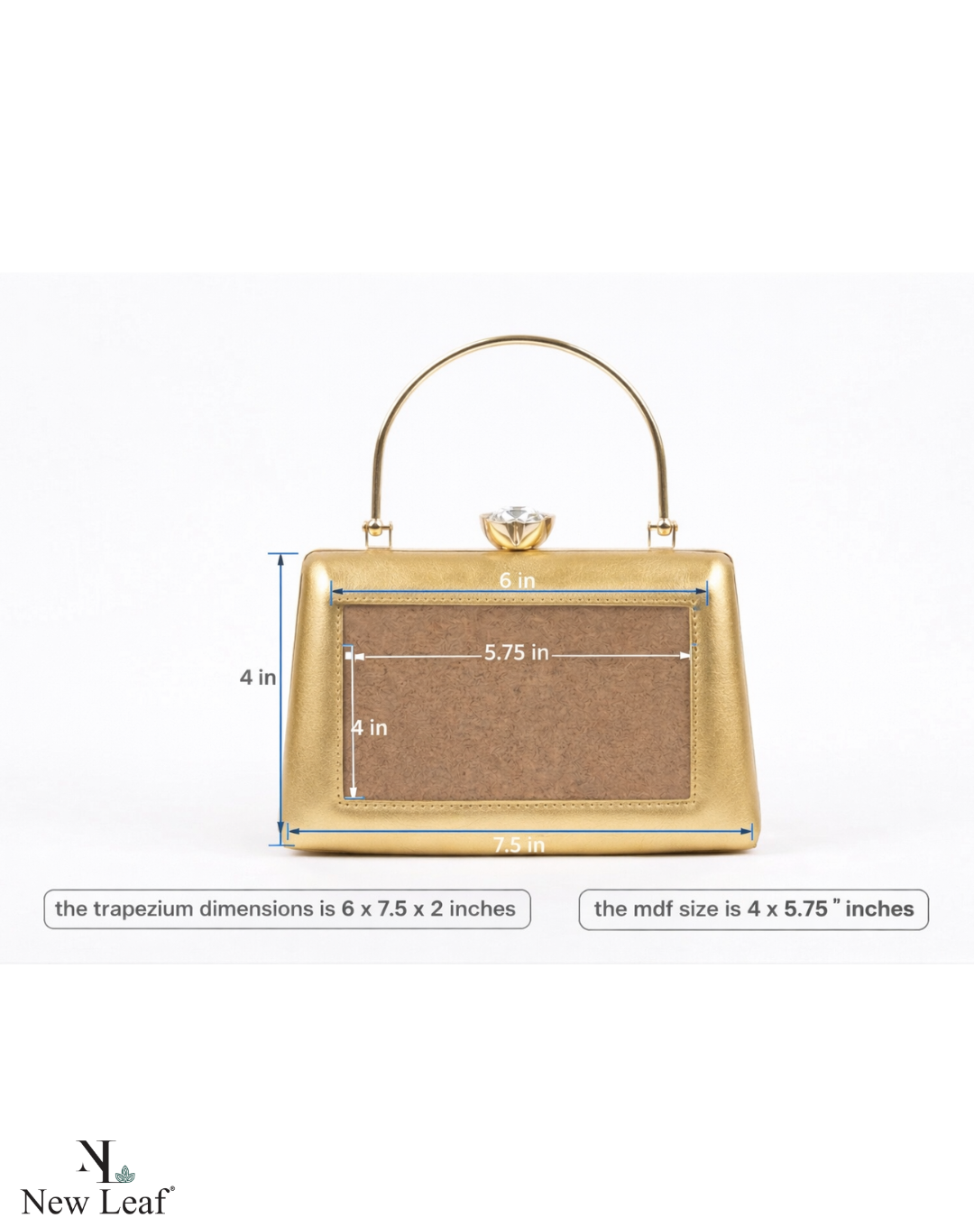 New Leaf Golden Trapezium Clutch Sling – Plain Handcrafted Bag