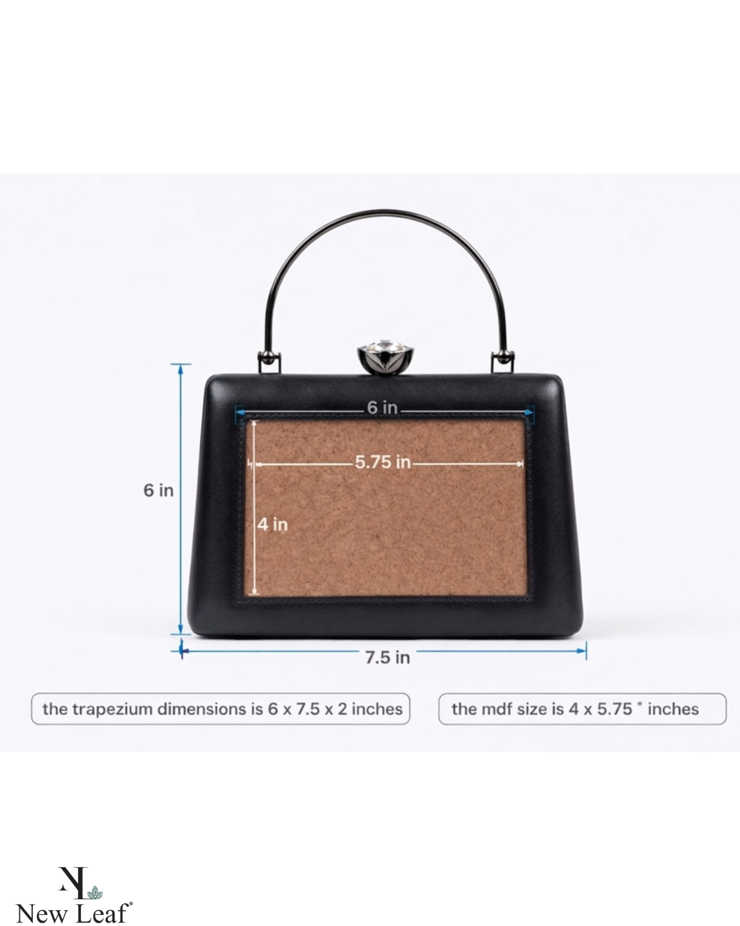 Black Trapezium Clutch Sling – Plain Handcrafted Bag