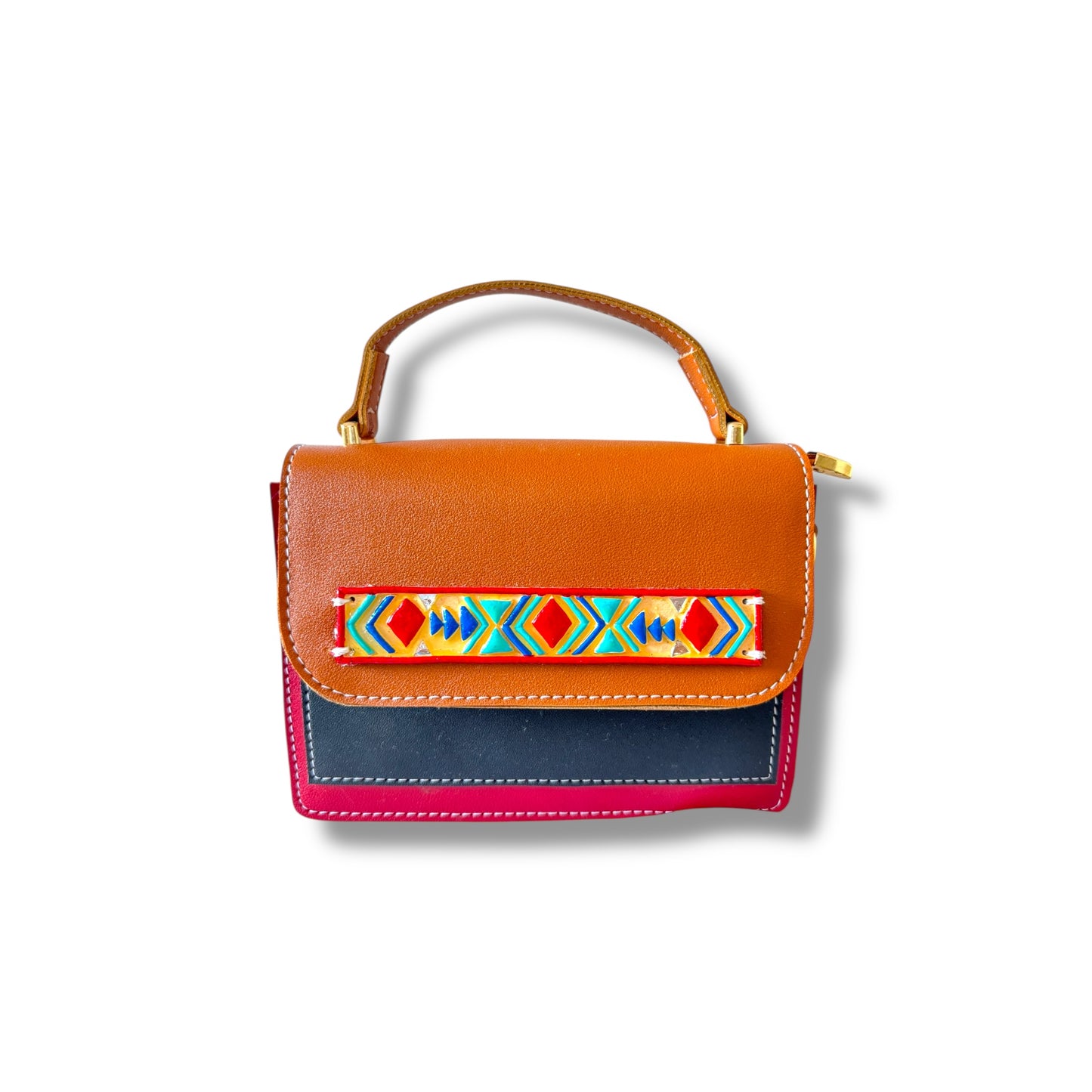 Lippan Classic Mini Colour Block Handcrafted Hand Bag/Sling