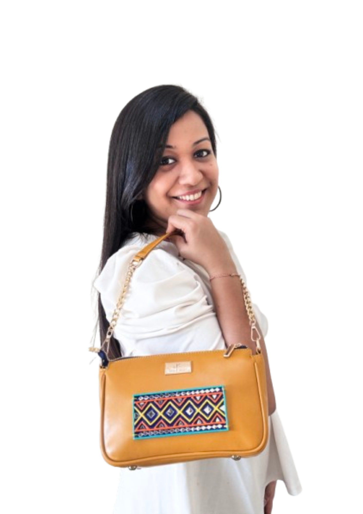 Boho Soul Lippan Art Handcrafted Baguette Bag/Sling