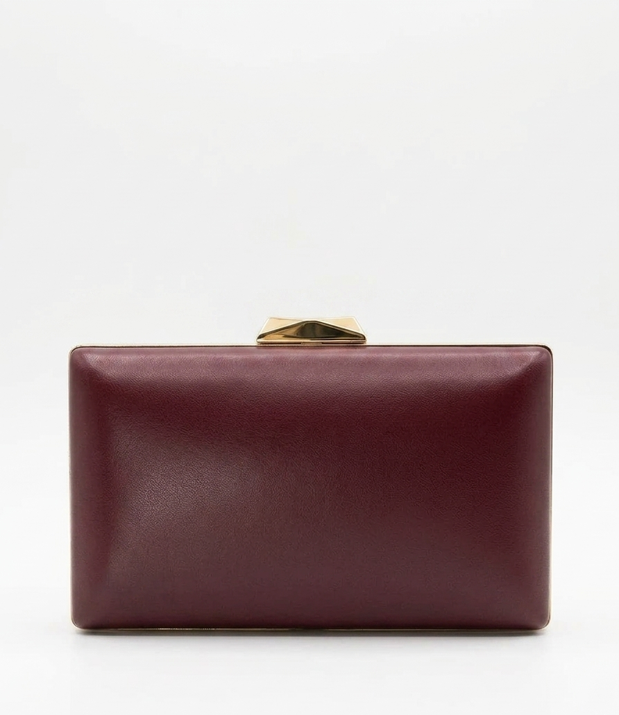 Maroon Rectangle Clutch Sling – Plain Handcrafted Bag