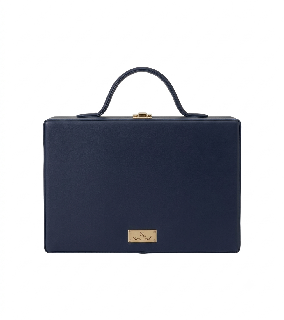 New Leaf Blue Rectangle Box Sling – Plain Handcrafted Bag