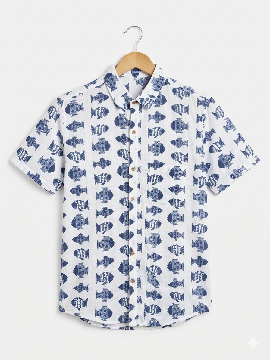 White Fish Unisex Short Sleeves Shirt