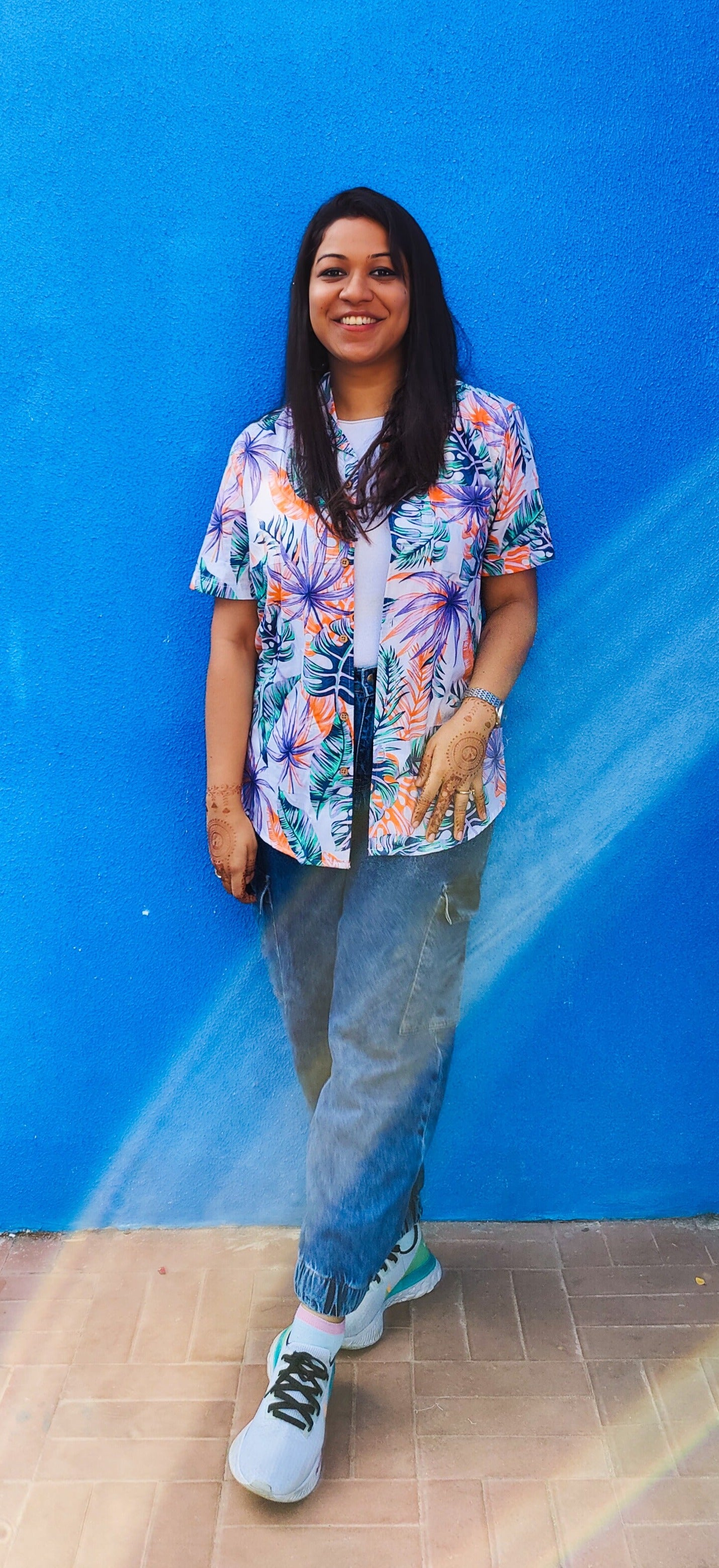 Colourful Leaves Cuban Collar Unisex Shirt