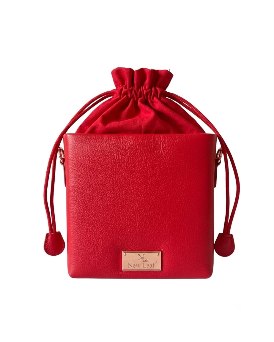 New Leaf Red Square Potli Sling – Plain Handcrafted Bag
