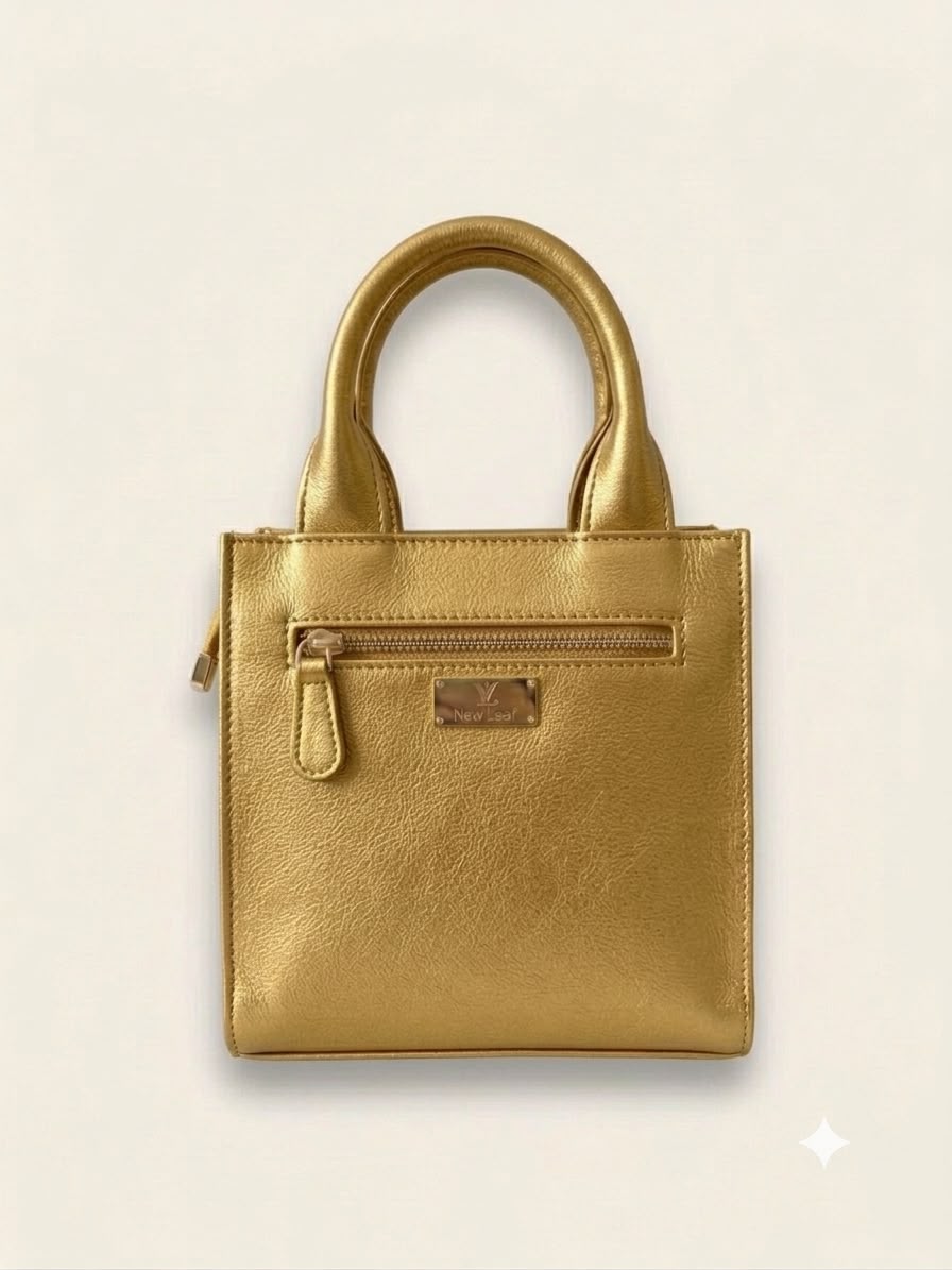 New Leaf Golden Handbag / Sling – Plain Handcrafted Bag