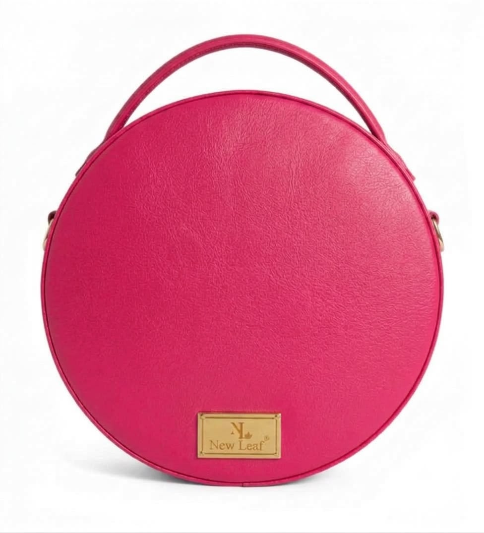 New Leaf Pink Circle Handbag / Sling – Plain Handcrafted Bag