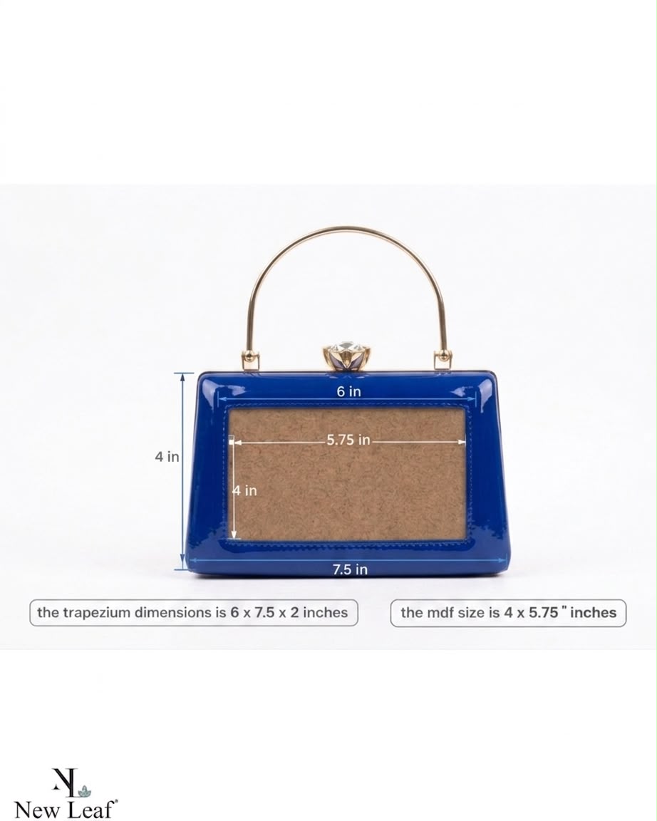 Blue Trapezium Clutch Sling – Plain Handcrafted Bag