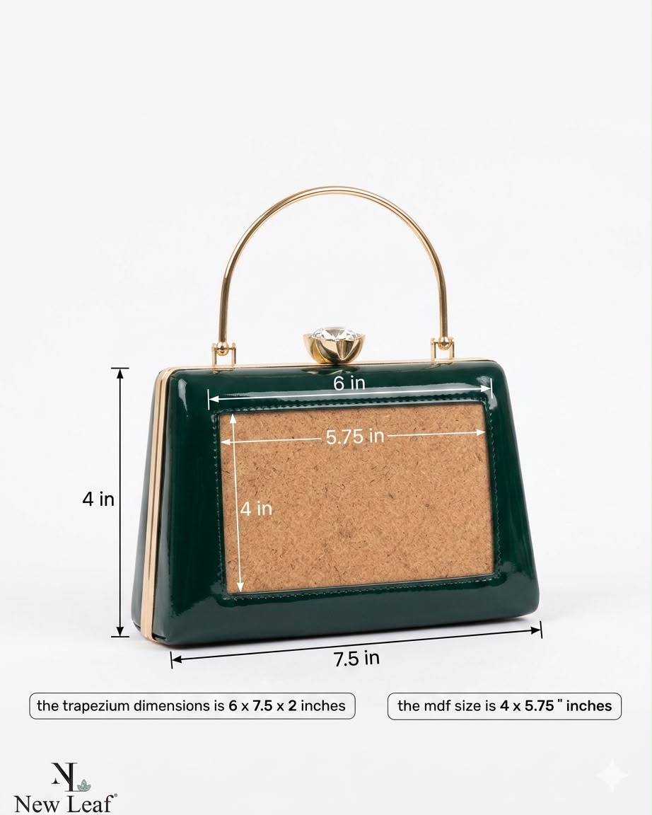 Green Trapezium Clutch Sling – Plain Handcrafted Bag