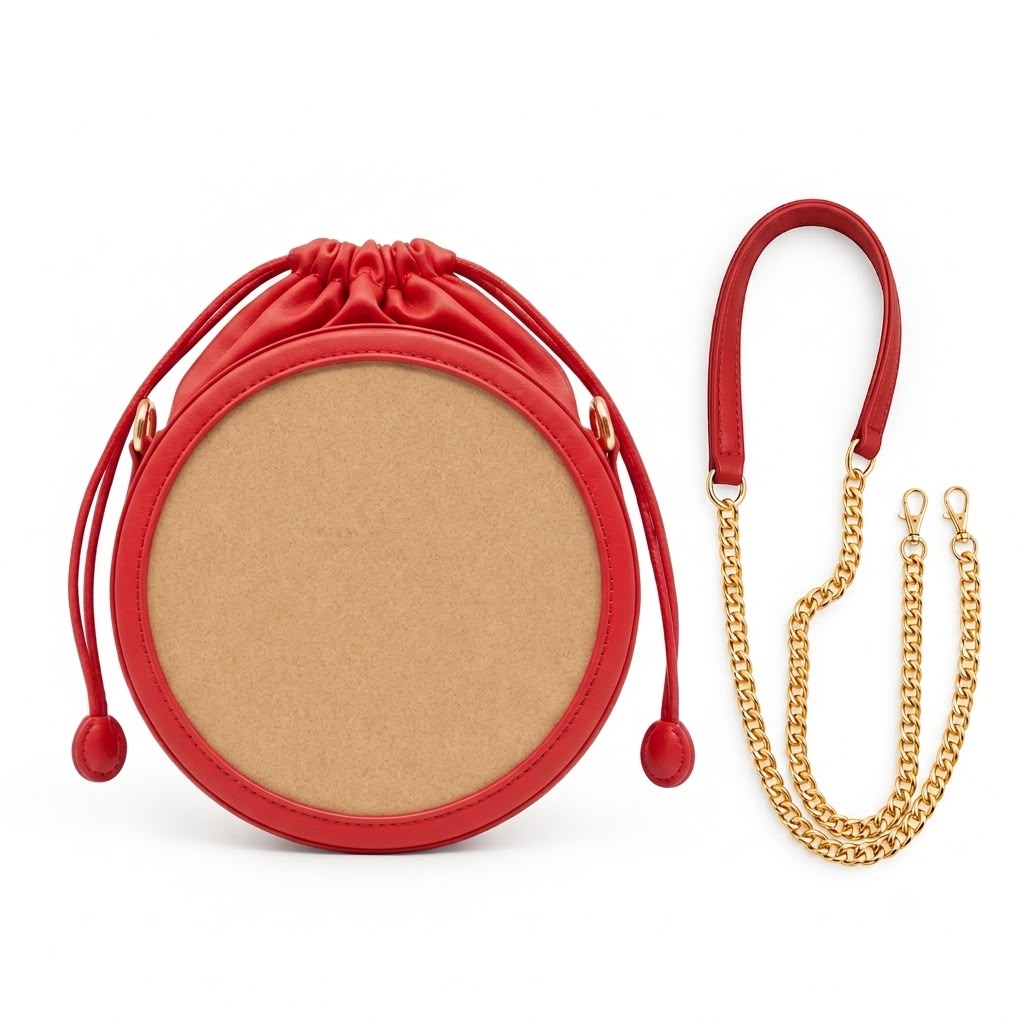 New Leaf Red Circle Potli Sling – Plain Handcrafted Bag