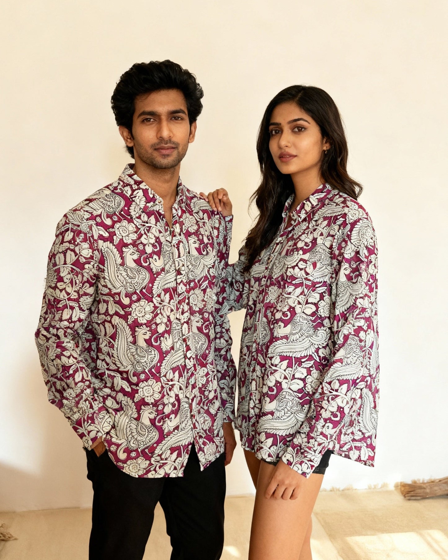 Pink Peacock Full Sleeves Unisex Shirt