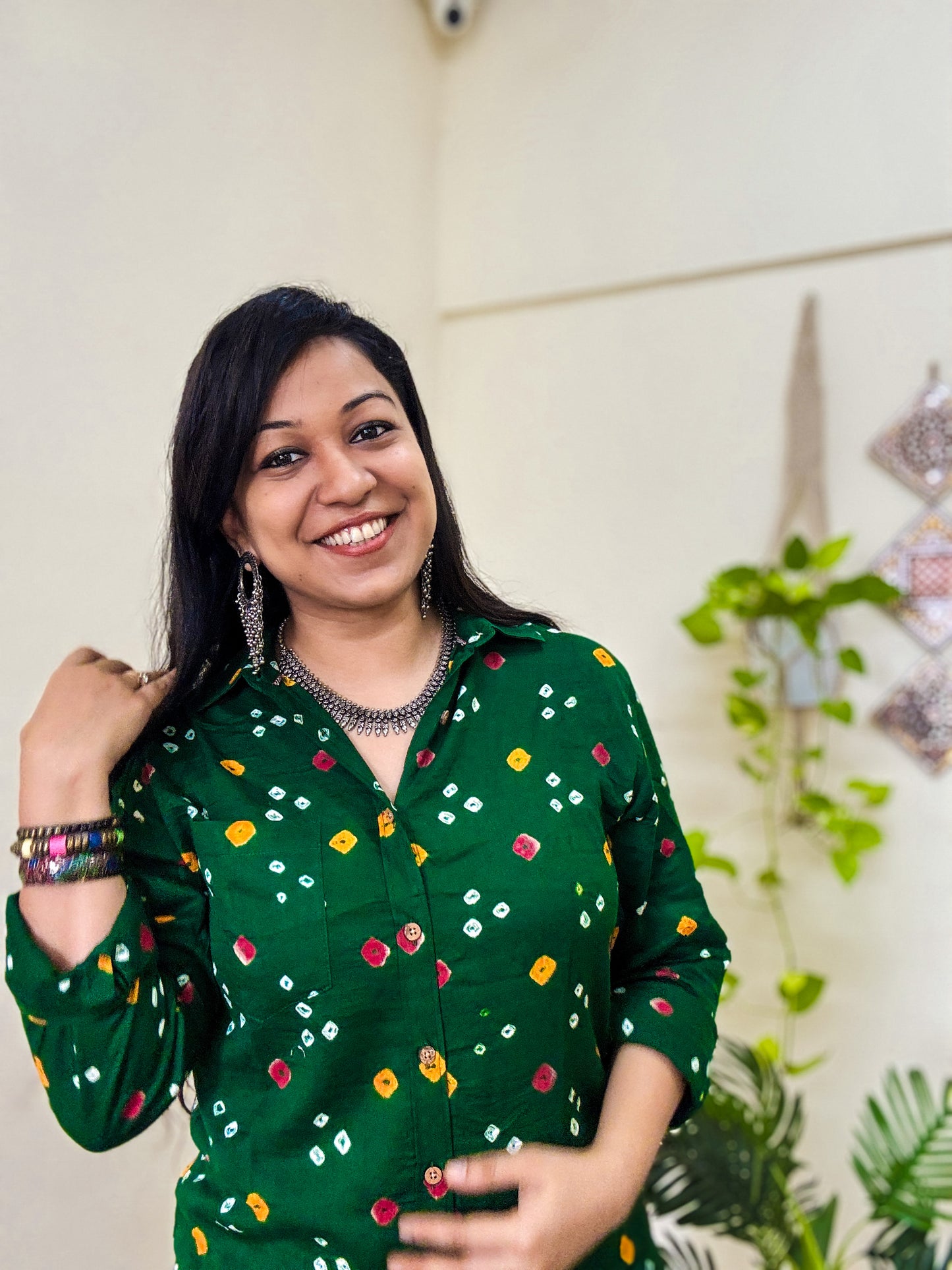 Hariyali Handcrafted Pure Bandhani Unisex Shirt