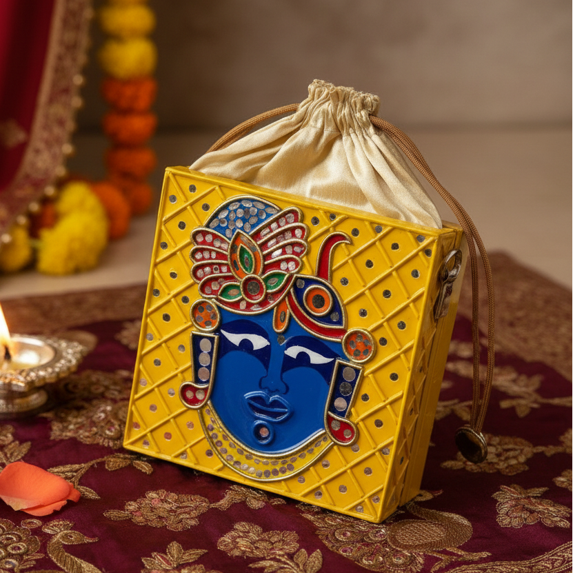 Shreenathji Lippan Art Regular Potli Sling – New Leaf