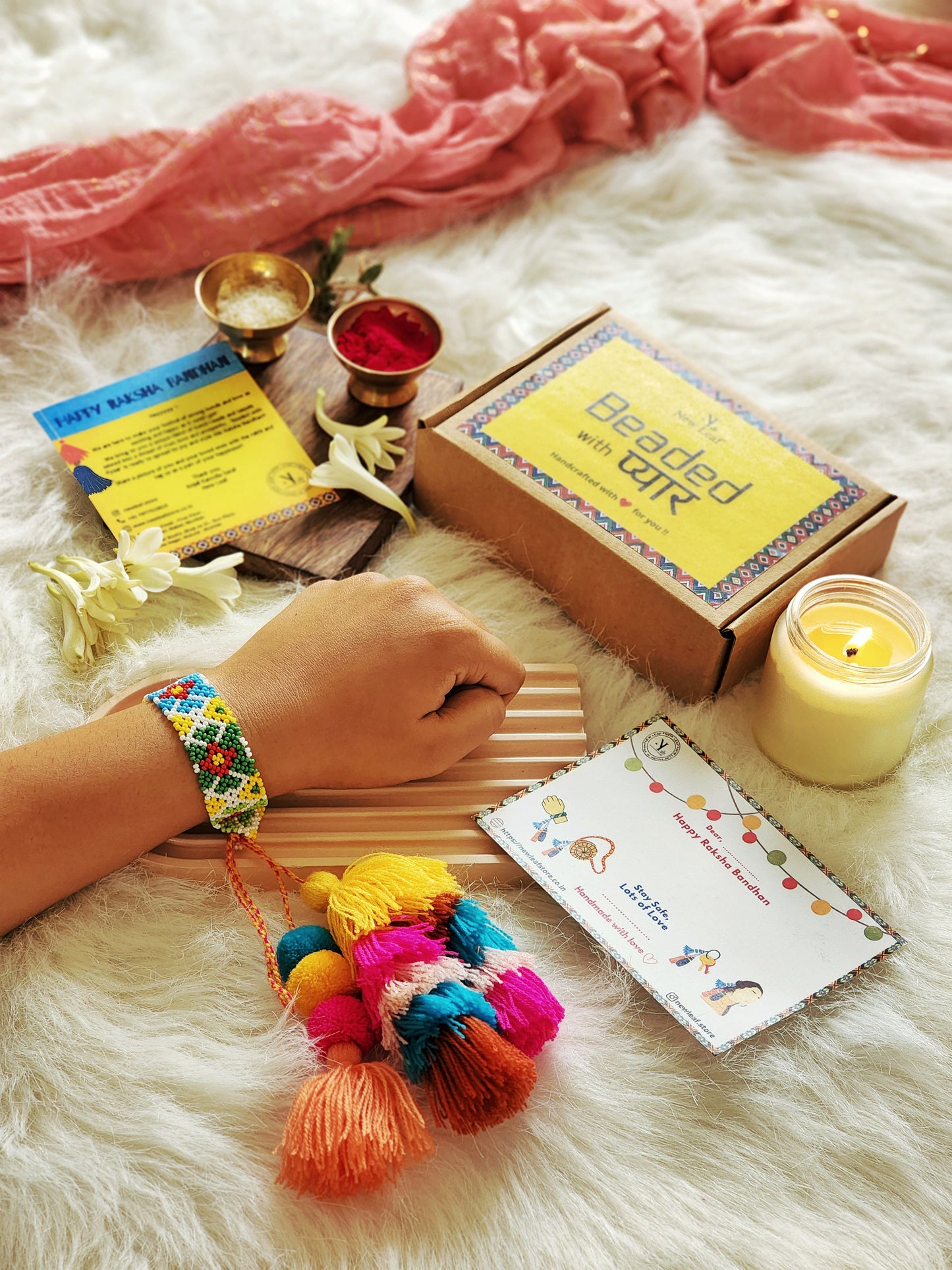 Jhil Mil Beaded Tassel Lumba Rakhi