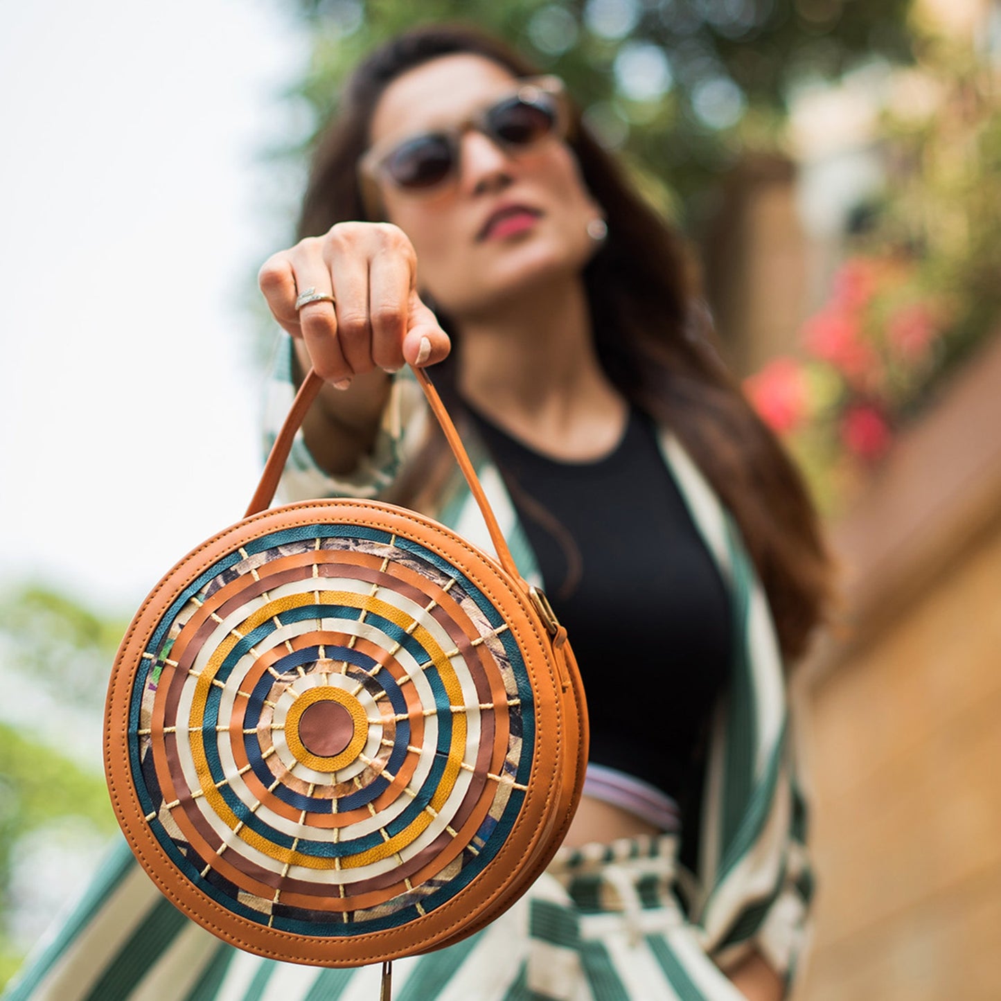 Hand woven Tan Circular sling