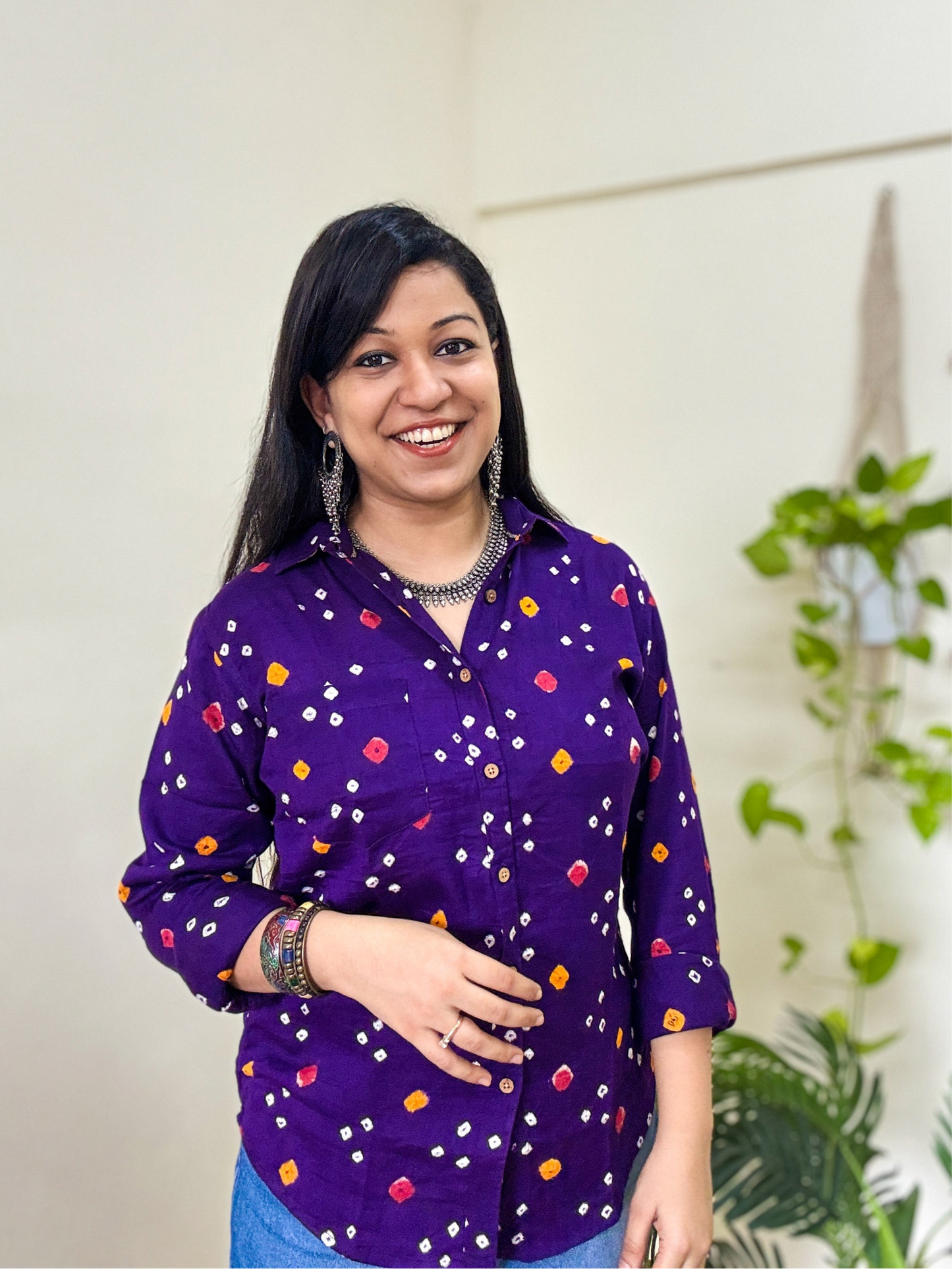 Jamuni Handcrafted Pure Bandhani Unisex Shirt