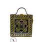 Geometric Black Gold  Lippan Art Handcrafted Box Bag