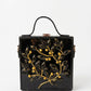 Black & Golden Leaf Square Lippan Art Handcrafted Box Bag