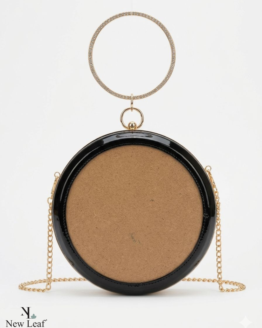 New Leaf Black Circle Clutch Sling – Plain Handcrafted Bag