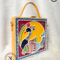 Peacock Lippan Art Handcrafted Square Box Bag