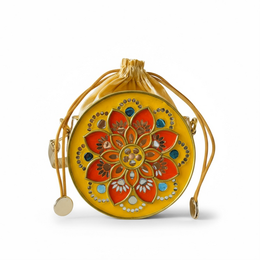 Festive Lippan Art Medium Potli Sling