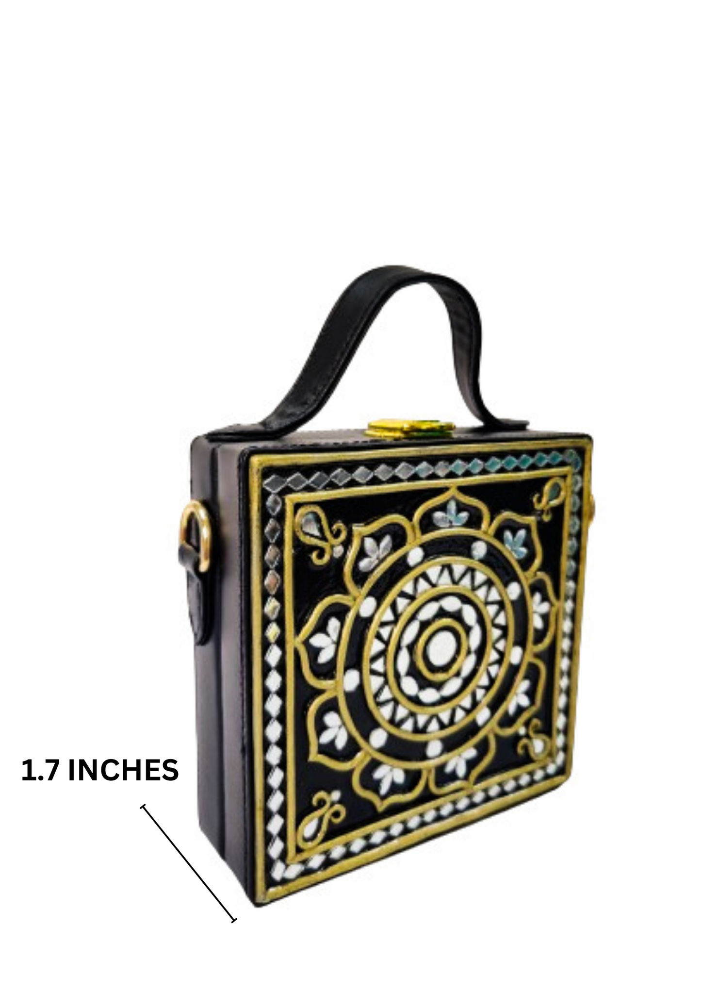 Mini Glamour Lippan Art Black Handcrafted Box Bag