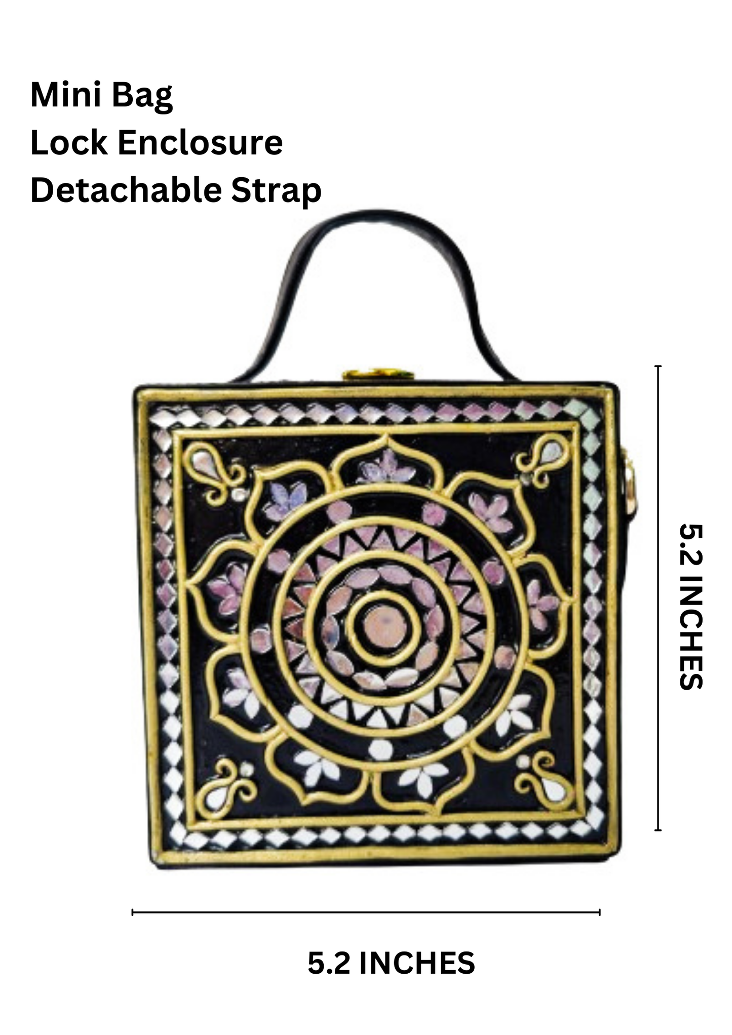 Mini Glamour Lippan Art Black Handcrafted Box Bag