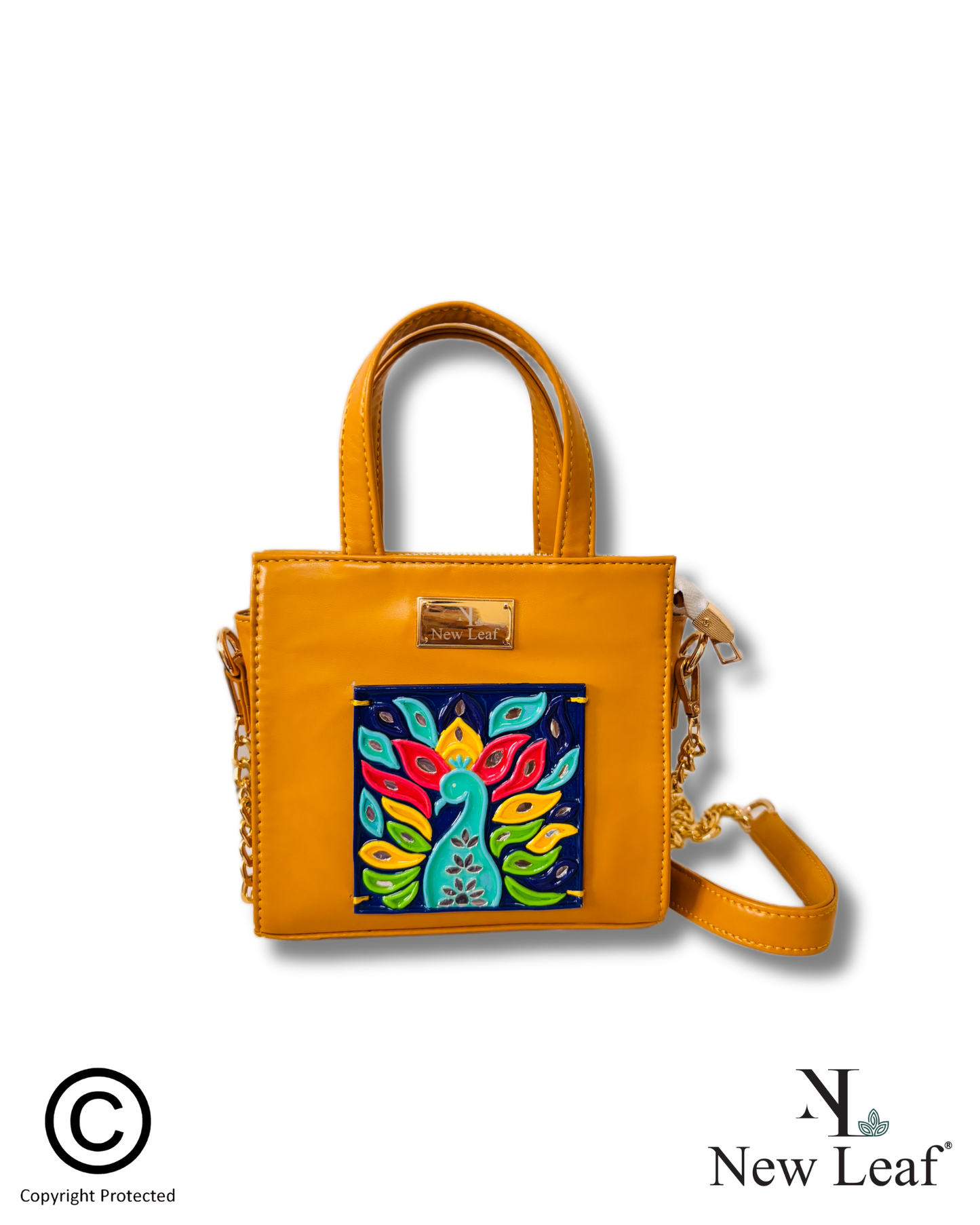 Peacock Floral Lippan Art Handcrafted Sling