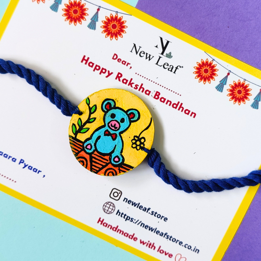 Teddy Bear Hand painted Rakhi