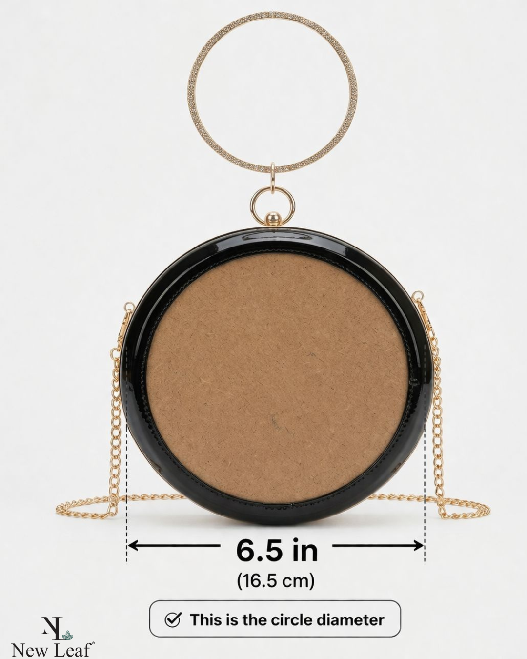 New Leaf Black Circle Clutch Sling – Plain Handcrafted Bag