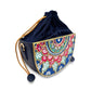 Midnight Mehfil Semi Circle Lippan Art Potli Sling