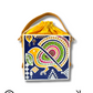 Yellow Bird Lippan Art Handcrafted Square Potli Bag