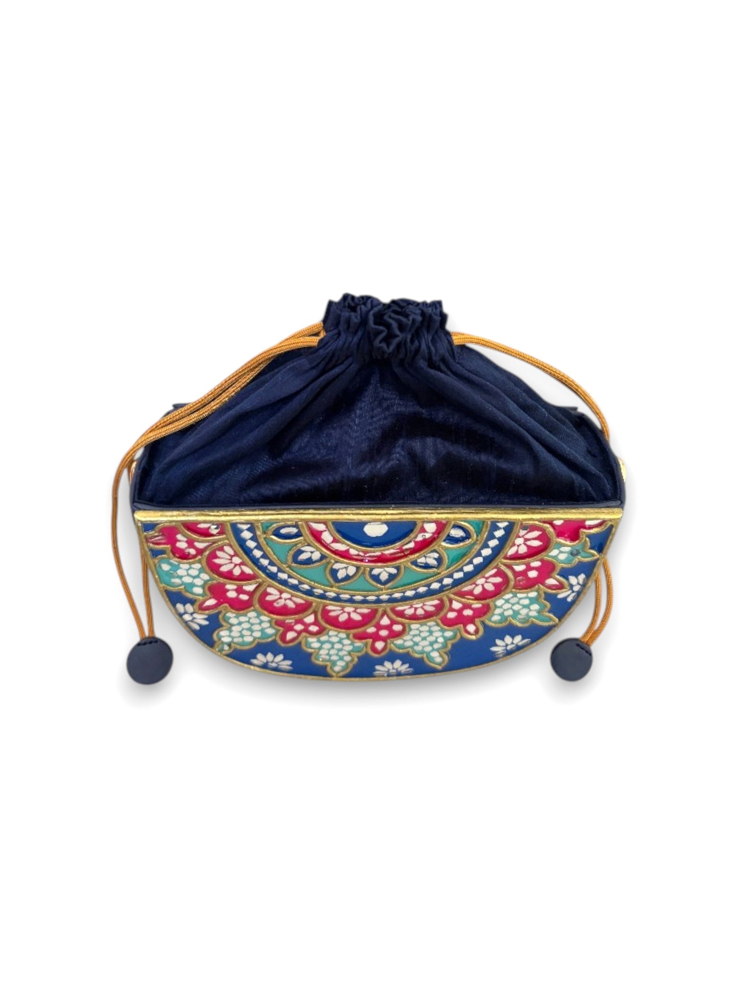 Midnight Mehfil Semi Circle Lippan Art Potli Sling