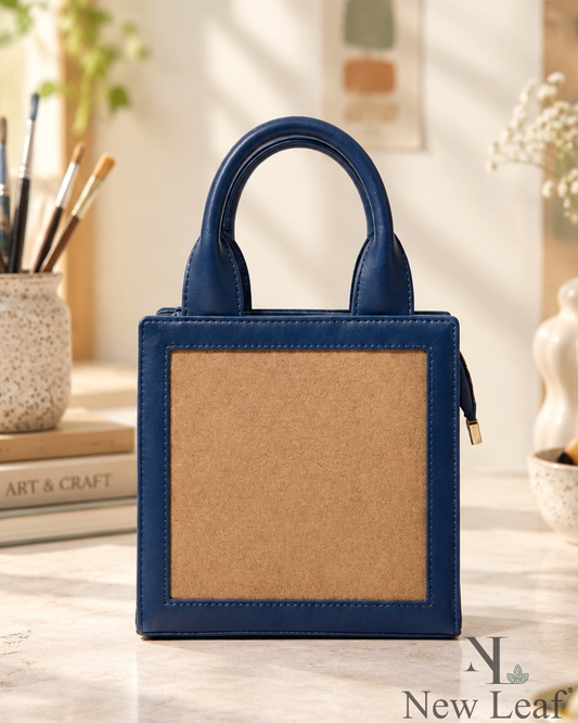 New Leaf Navy Blue Handbag / Sling – Plain Handcrafted Bag