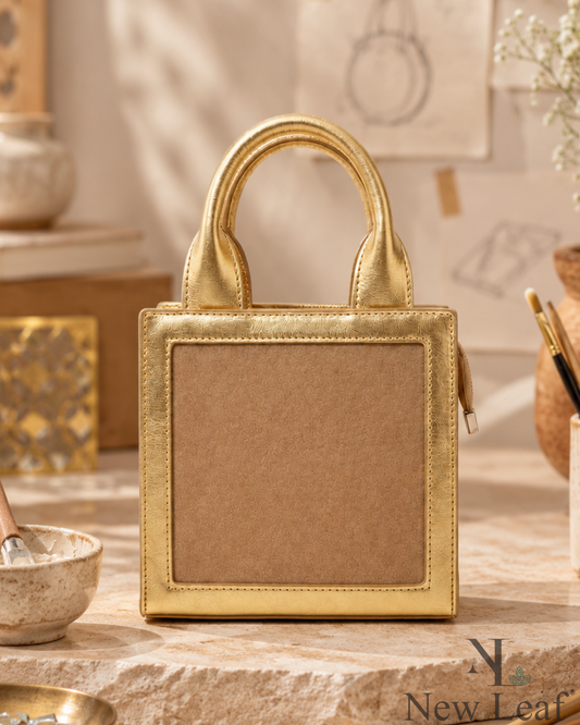 New Leaf Golden Handbag / Sling – Plain Handcrafted Bag