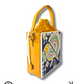 Yellow Bird Lippan Art Handcrafted Square Potli Bag