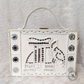 Elephant White Lippan Art Handcrafted Rectangle Box Bag