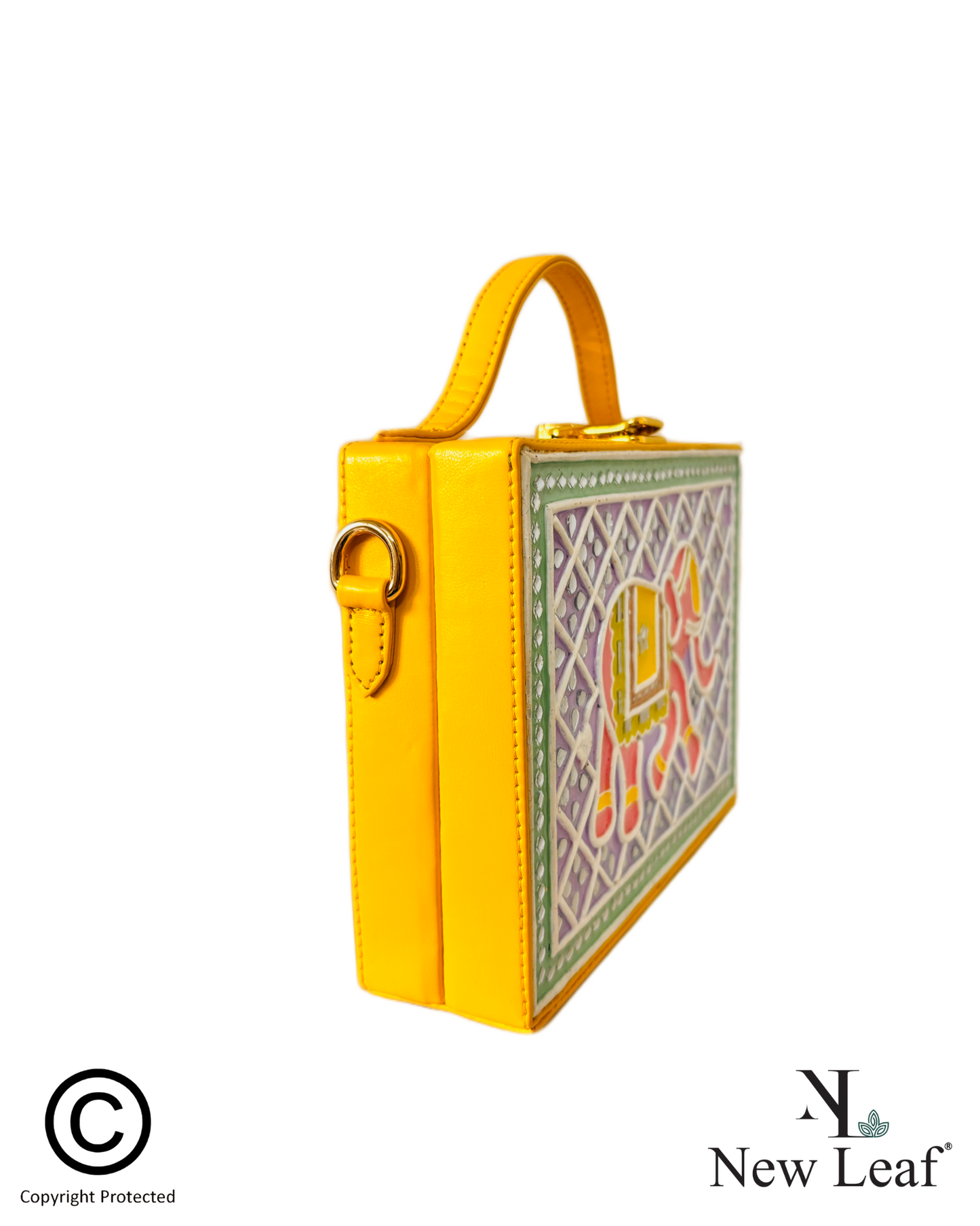 Pastel Elephant Box Lippan Art Handcrafted Sling