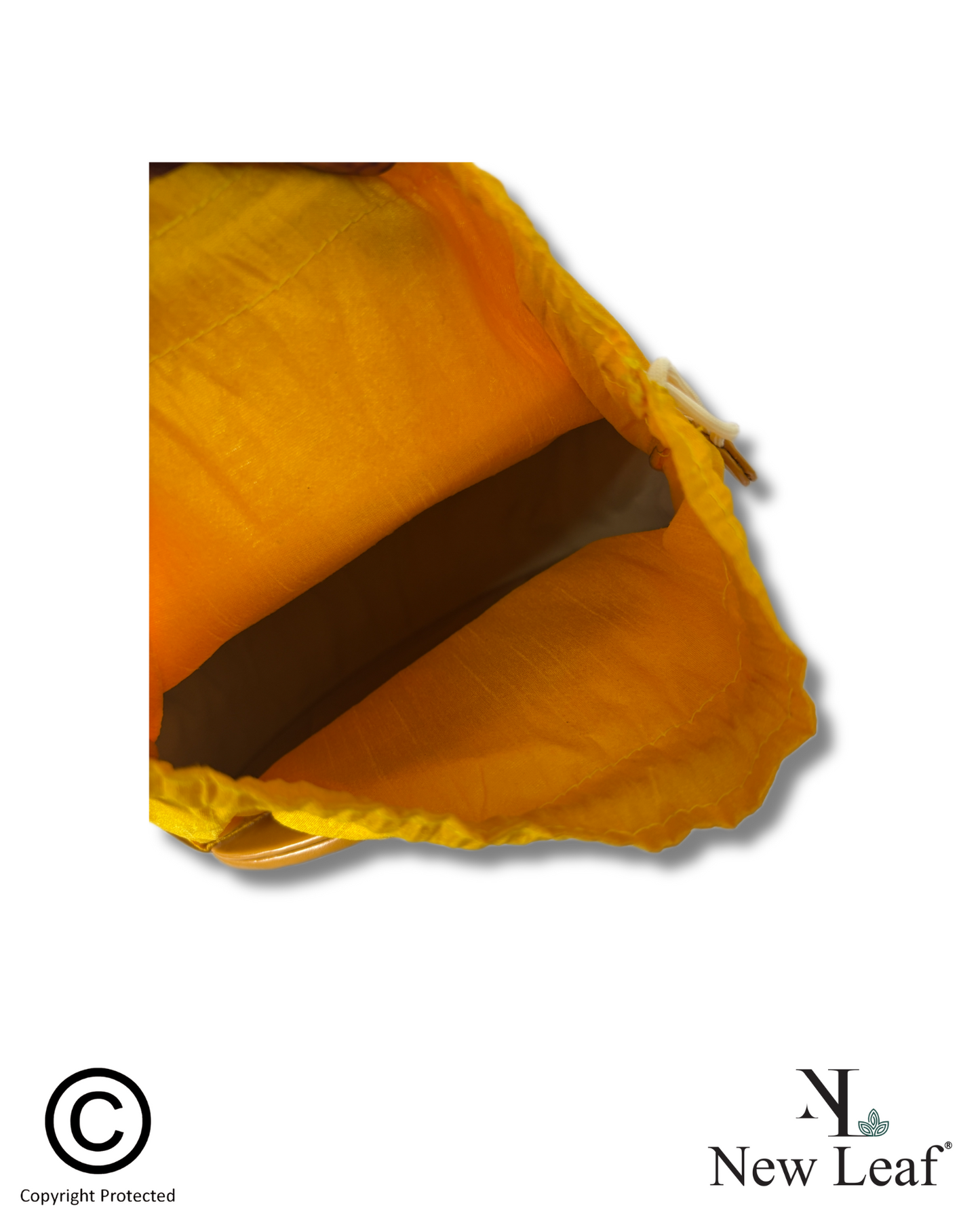 Yellow Bird Lippan Art Handcrafted Square Potli Bag