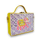 Pastel Elephant Rectangle Lippan Art Box Bag