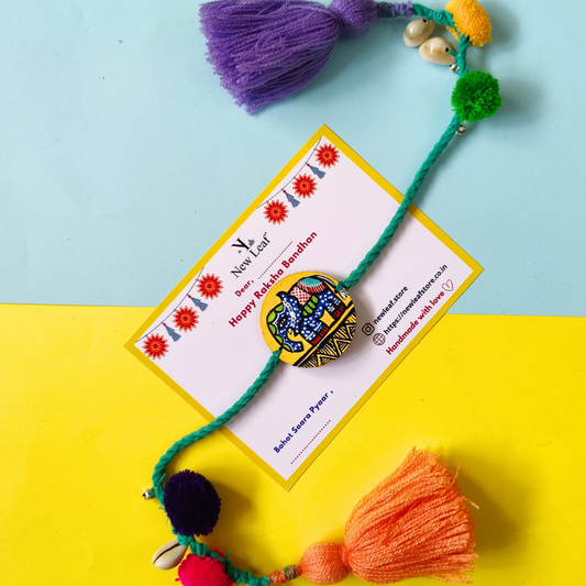 Elephant Handpainted Lumba Rakhi