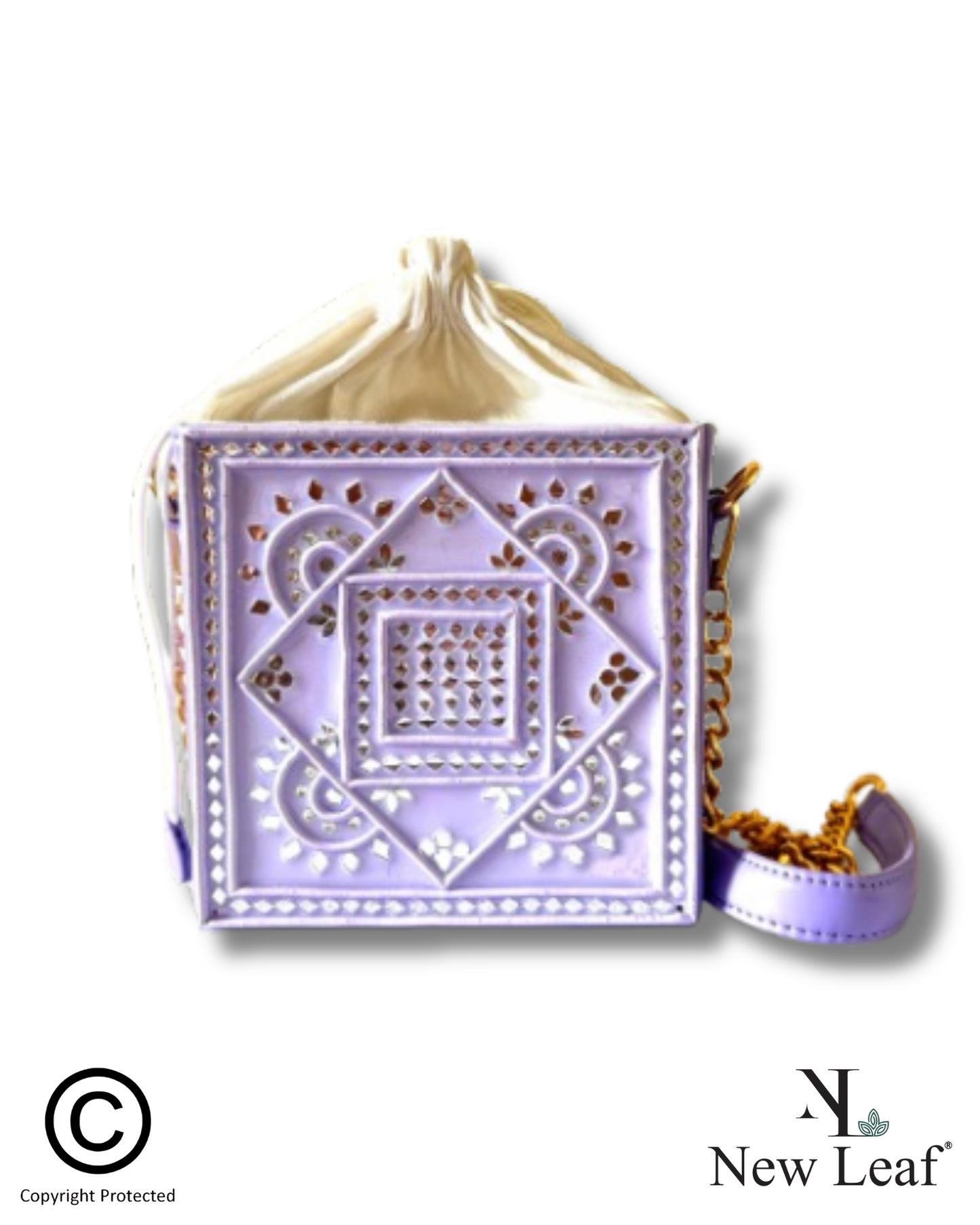 Lilac Lippan Art Potli Handcrafted Sling Bag