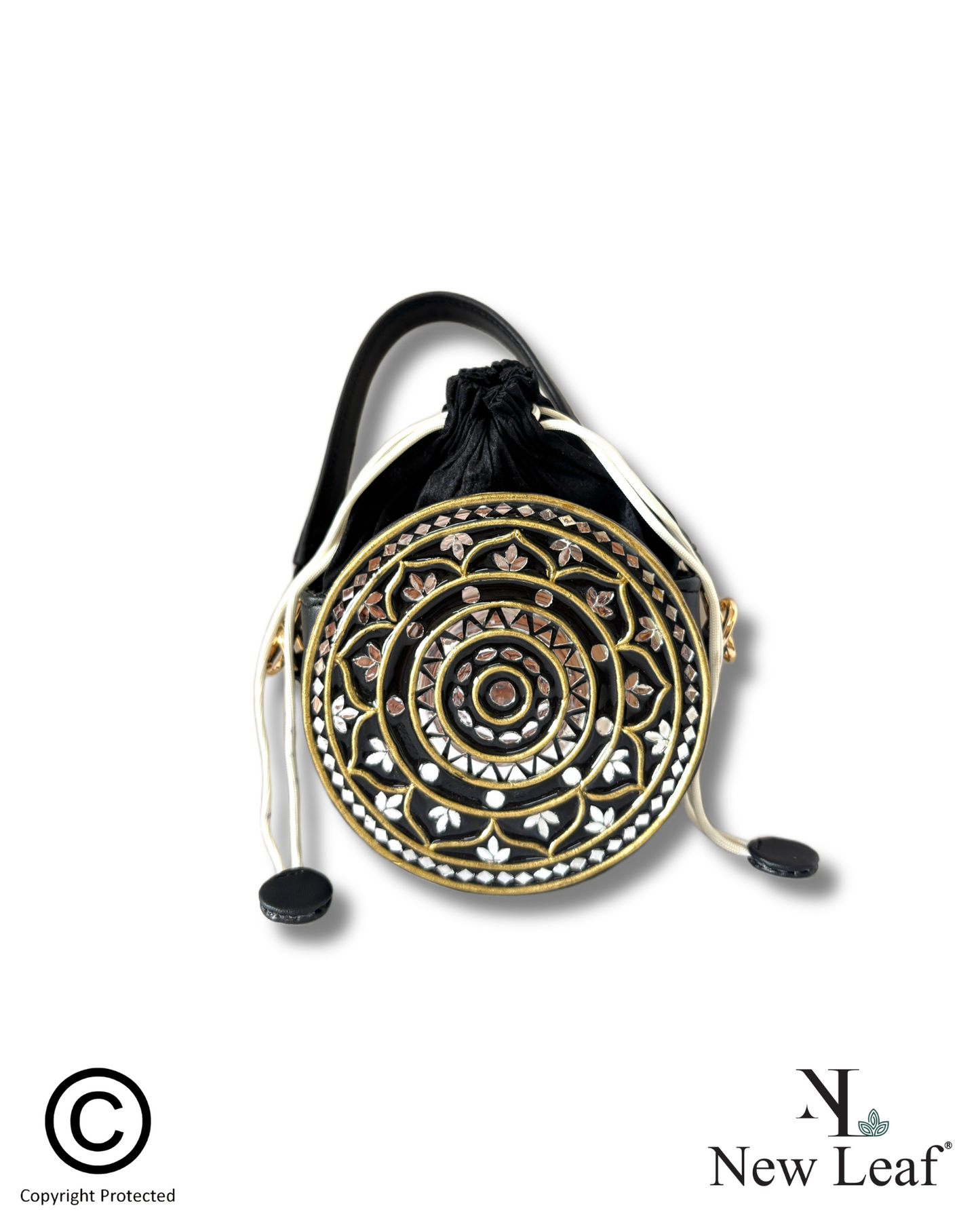 Mini Circle Glamour Lippan Art Potli Sling Bag