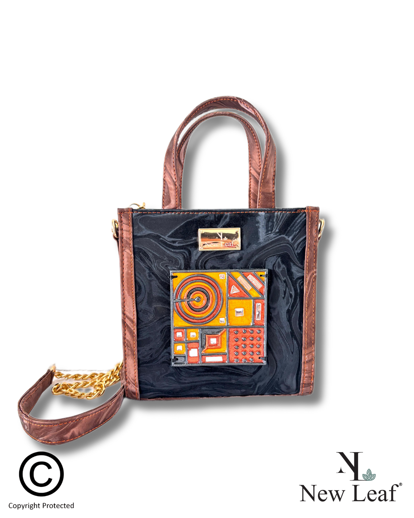 Black Charm Lippan Art  Mini Handbag/Sling