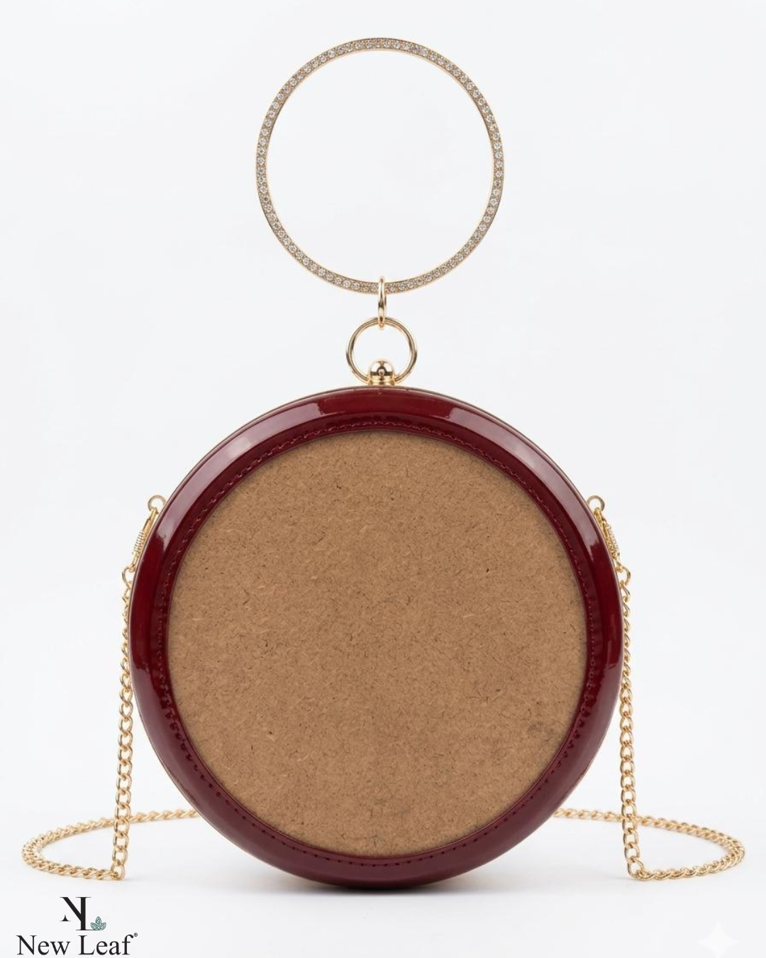 New Leaf Maroon Circle Clutch Sling – Plain Handcrafted Bag